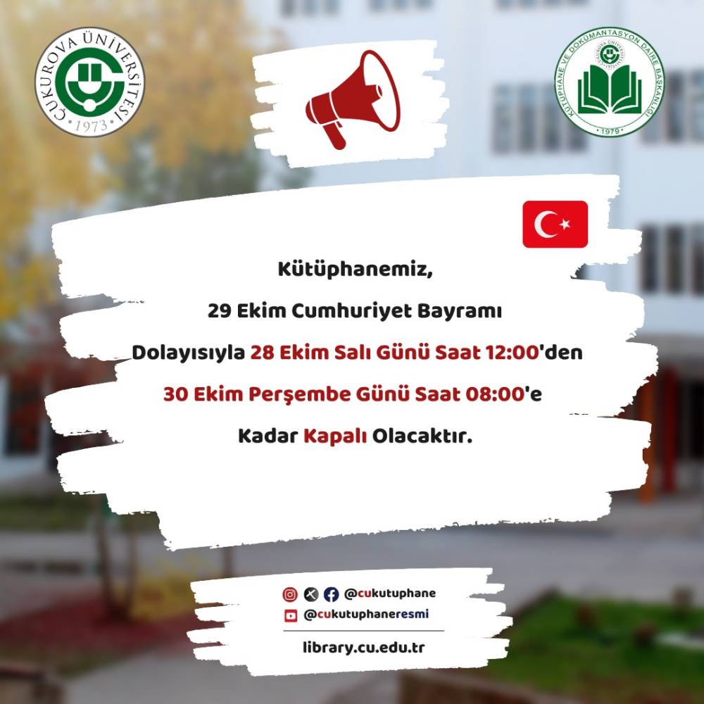 29 Ekim Cumhuriyet Bayramı Çalışma Saatleri Duyurusu